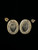 Vintage Victorian Revival 14k Gold Black Onyx Oval Post Earrings