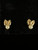 Vintage Art Nouveau Revival 14k Gold Leaf Natural 6mm Pearl Screw Back Earrings