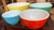 Vintage Pyrex Glass Nesting Mixing Bowl Set of 4 Primary Colors 401 402 403 404