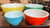 Vintage Pyrex Glass Nesting Mixing Bowl Set of 4 Primary Colors 401 402 403 404