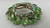 Vintage Juliana Wreath Pin Mid Century Pear Shaped Green Crystals Aurora Borealis