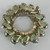 Vintage Juliana Wreath Pin Mid Century Pear Shaped Green Crystals Aurora Borealis