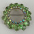Vintage Juliana Wreath Pin Mid Century Pear Shaped Green Crystals Aurora Borealis