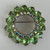 Vintage Juliana Wreath Pin Mid Century Pear Shaped Green Crystals Aurora Borealis