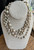Miriam Haskell 5-strand Gripoix Beige Glass Bead Bronze Rondelle Necklace 15"