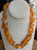 Vintage 1950's Carnelian Stone Triangle Diamond Shape Polished Bead Necklace 18 inches