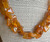 Vintage 1950's Carnelian Stone Triangle Diamond Shape Polished Bead Necklace 18 inches