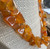 Vintage 1950's Carnelian Stone Triangle Diamond Shape Polished Bead Necklace 18 inches