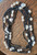 Vintage 3 strand big Baroque pearl necklace faceted shiny black obsidian beads