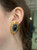 Vintage Judith Jack Sterling Marcasite  Onyx Cab GP Clip Back Earrings 1.25"H