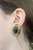 Vintage Judith Jack Sterling Marcasite  Onyx Cab GP Clip Back Earrings 1.25"H