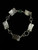 Vintage Sterling Studio Designer Artisan Mixed Metal Abstract Gemstone Link Bracelet 7”
