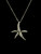 Vintage Sterling Silver Crystal Starfish Pendant Necklace 18”