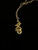 Vintage 10k Gold French Fleur De Lis Ruby Freshwater Pearl Pendant Necklace 16”
