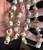 Vintage MCM Chunky Jade Pink Shell Scallop 26" Necklace Gold Plate  1960'-70's