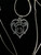 Vintage Sterling Silver Love Bird Heart Ruby Pendant Necklace 16”