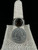 Vintage Sterling Large Round Cut Smoky Quartz Signet Ring Sz 9.5