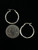 Vintage Sterling Silver Diamond Cut Lined Pattern Hoop Earrings 1”