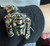 VTG Cheetah Leopard Panther Cat Articulated Green Eyes Shoulder Brooch Pin 7.5"