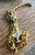 Vintage Cheetah Leopard Panther Cat Articulated Green Eyes Shoulder Brooch Pin 7"