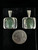 Vintage Sterling Jay King Green Nephrite Jade Square Earrings 1.25”