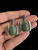 Vintage Sterling Jay King Green Nephrite Jade Square Earrings 1.25”