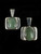 Vintage Sterling Jay King Green Nephrite Jade Square Earrings 1.25”