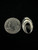 Vintage Navajo Sterling Oval Black Onyx Clip On Earrings 1”