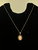 Vintage 10k Gold Cameo Garnet Pendant Necklace 18”