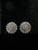 Antique Art Deco Sterling Silver Marcasite Flower Fan Screw Back Earrings