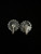 Antique Art Deco Sterling Silver Marcasite Flower Fan Screw Back Earrings