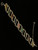 Vintage 12k GF Multi Gemstone Carved Scarab Link Chain Bracelet 8”