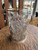 Vtg Eastern European Silverplate Filigree Podstakannik Cut Glass Crystal Tumbler