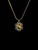 Vintage 14k Gold Dainty Filigree Tigers Eye Pendant Necklace 16”