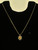 Vintage 14k Gold Dainty Filigree Tigers Eye Pendant Necklace 16”