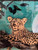 Vintage Leopard Jaguar Wild Africa Safari Design Style Reverse Painting On Glass
