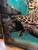Vintage Leopard Jaguar Wild Africa Safari Design Style Reverse Painting On Glass