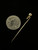 Antique Victorian 14k Gold Baroque Pearl Stick Pin 2.25”