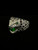 Vintage Sterling Silver Green And Black CZ Pave Snake Ring 7.5