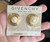 Vintage Givenchy Couture GG Logo G 1980’s Gold Plated Pearl Clip On Earrings 1”