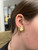 Vintage Givenchy Couture GG Logo G 1980’s Gold Plated Pearl Clip On Earrings 1”