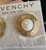 Vintage Givenchy Couture GG Logo G 1980’s Gold Plated Pearl Clip On Earrings 1”