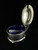 Antique 1920 English Georgian Style Sterling Cobalt Glass Mustard Pot Salt Dip