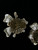 Vintage Miriam Haskell GP Pearlized Poured Pressed Glass Floral Clip On Earrings