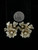 Vintage Miriam Haskell GP Pearlized Poured Pressed Glass Floral Clip On Earrings