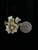 Vintage Miriam Haskell GP Pearlized Poured Pressed Glass Floral Clip On Earrings