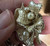 Vintage Miriam Haskell GP Pearlized Poured Pressed Glass Floral Clip On Earrings
