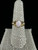 Vintage Gold Plated Pink Salmon Angel Skin Coral Split Shank Ring Sz 7.75