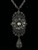 Vintage Miriam Haskell Silver Ornate Filigree Baroque Pearl Pendant Necklace 19”