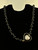 Vintage H. Stern 14k Gold Mabe Pearl Heart Black Onyx Bead Necklace 29”